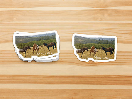 Montana state sticker horse image